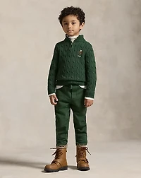 Plaid-Trim Fleece Jogger Pant