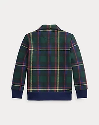 Plaid Fleece Collared Sweatshirt