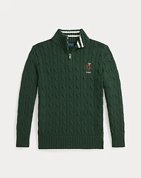 Polo Bear Cable-Knit Cotton Sweater