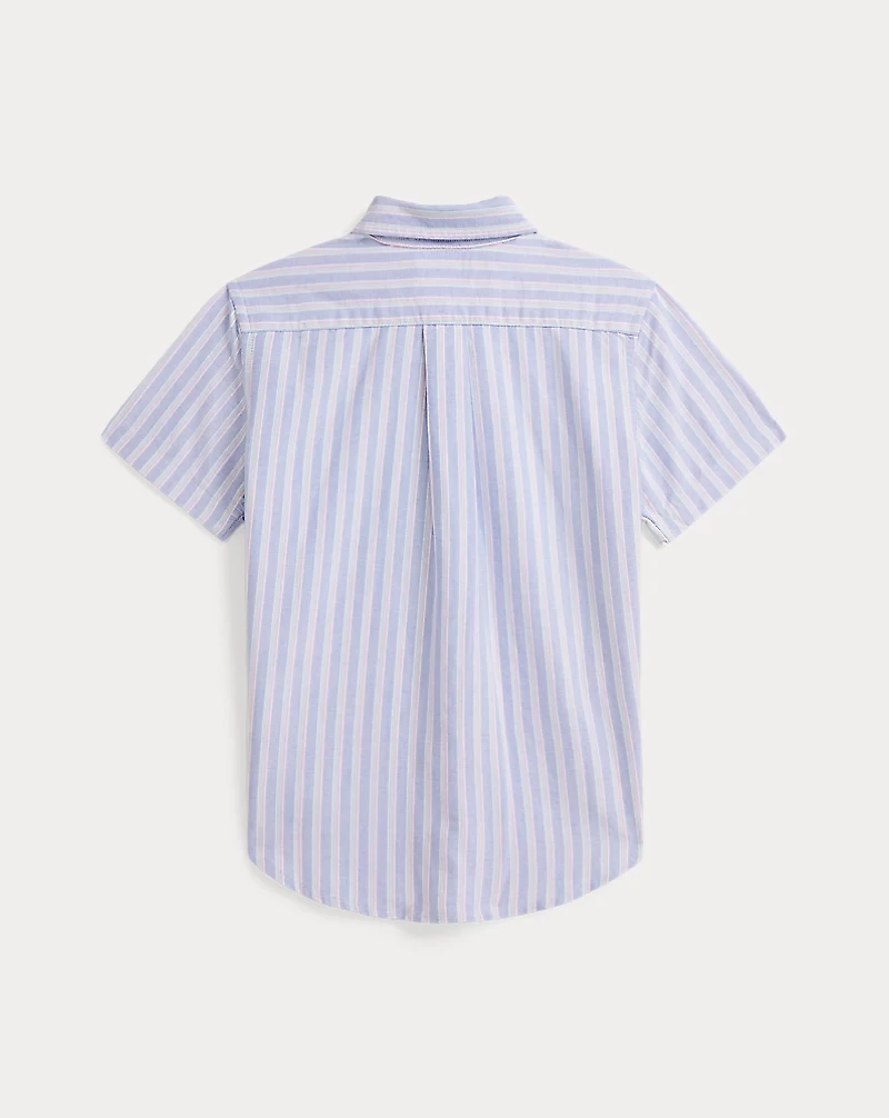 Striped Cotton Oxford Short-Sleeve Shirt