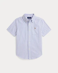 Striped Cotton Oxford Short-Sleeve Shirt