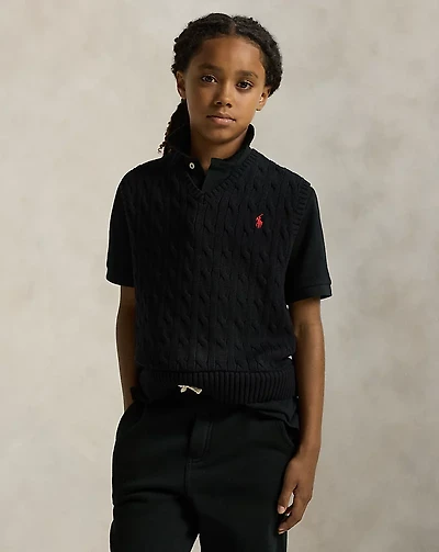 Cable-Knit Cotton Sweater Vest