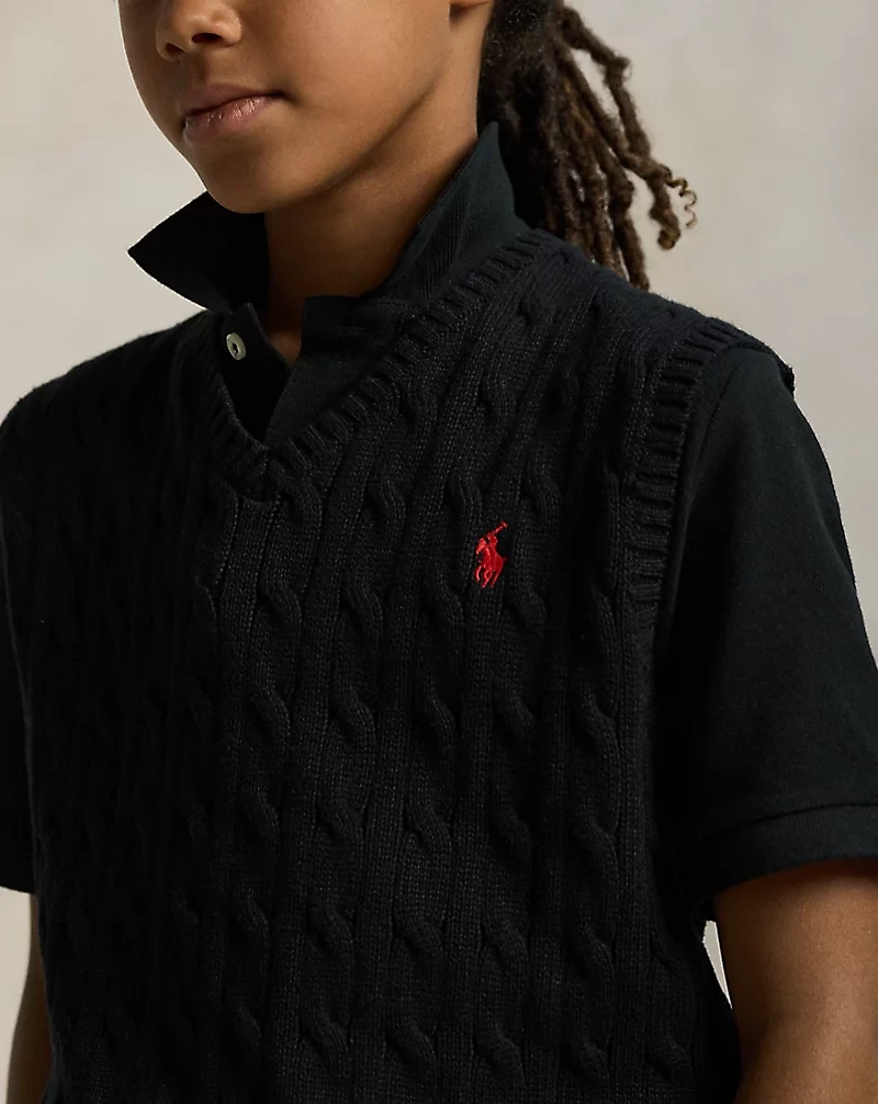 Cable-Knit Cotton Sweater Vest