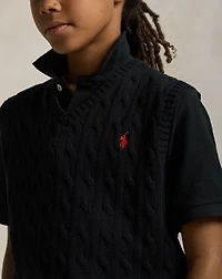 Cable-Knit Cotton Sweater Vest