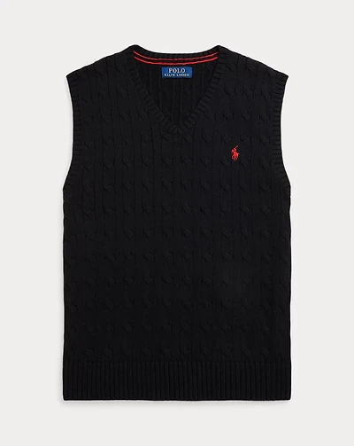 Cable-Knit Cotton Sweater Vest