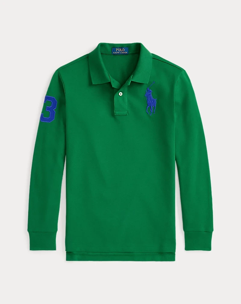 Big Pony Mesh Long-Sleeve Polo Shirt