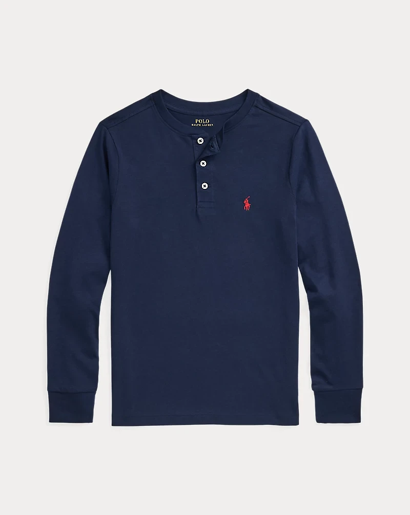 Cotton Jersey Henley Shirt