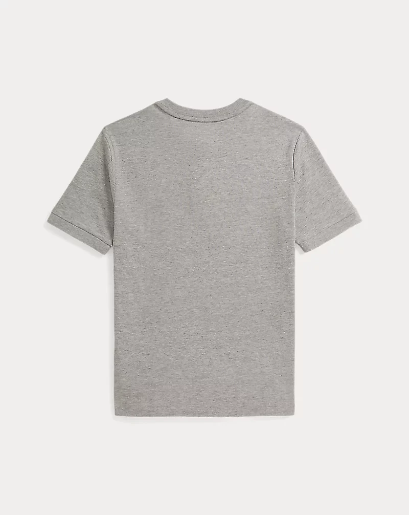 Cotton Jersey Short-Sleeve Henley Shirt