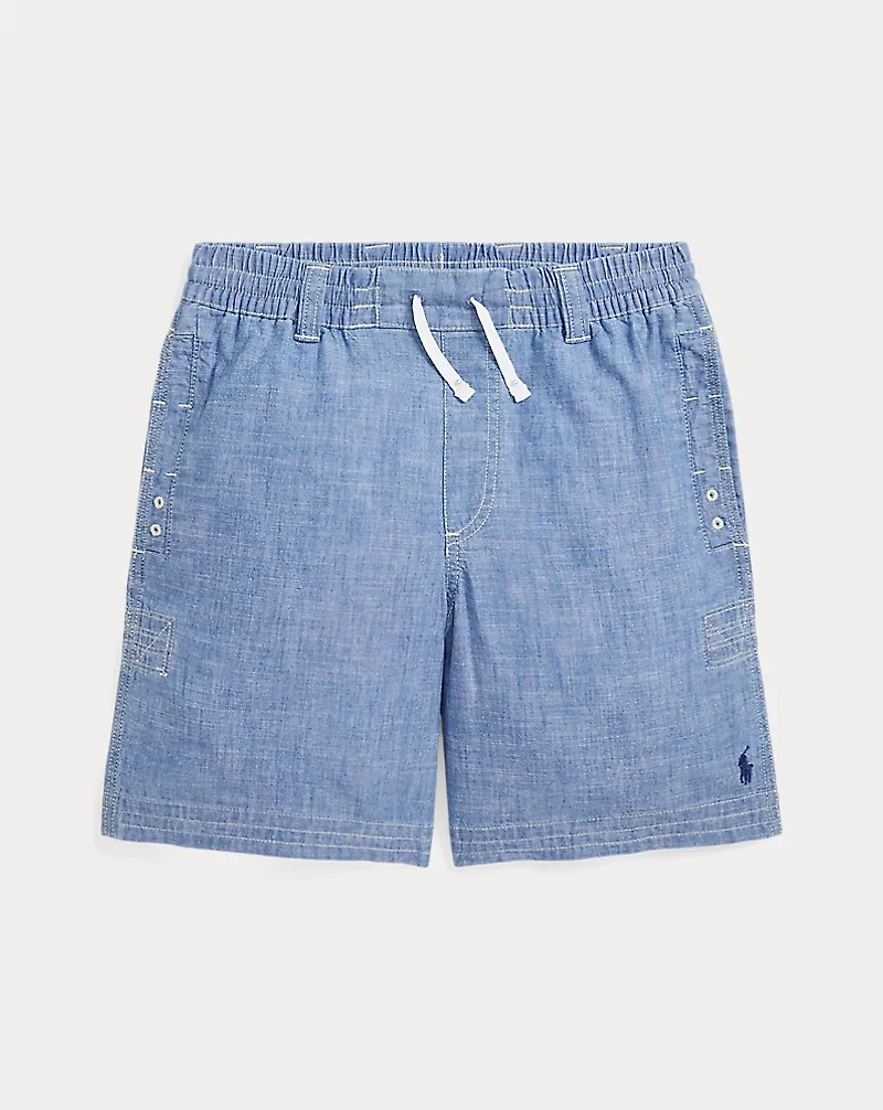 Indigo Chambray Drawstring Short