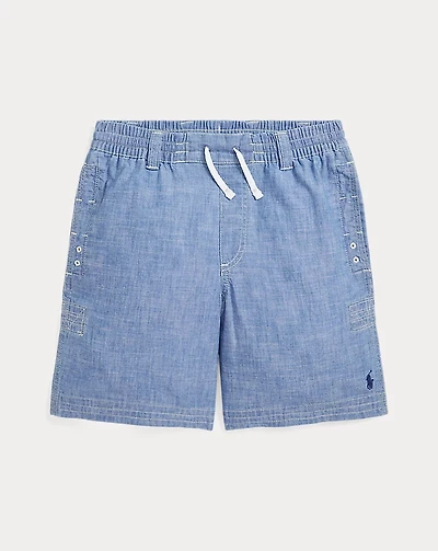 Indigo Chambray Drawstring Short