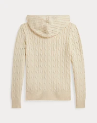 Cable Cotton Hooded Full-Zip Sweater