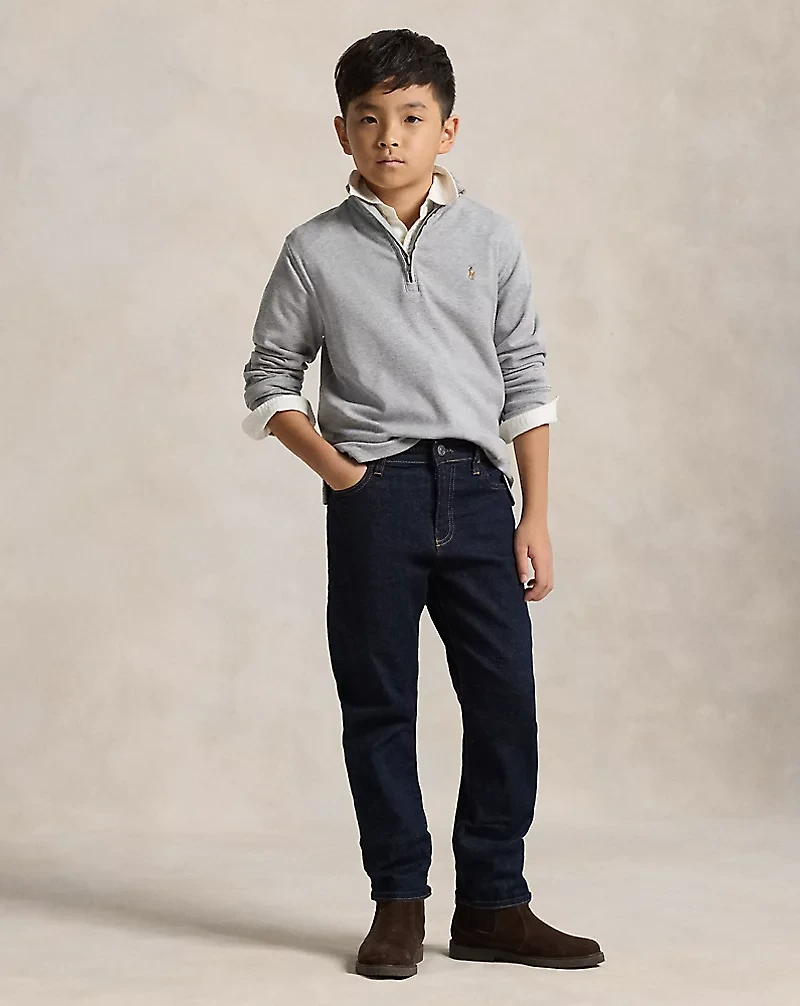 Cotton Interlock Quarter-Zip Pullover
