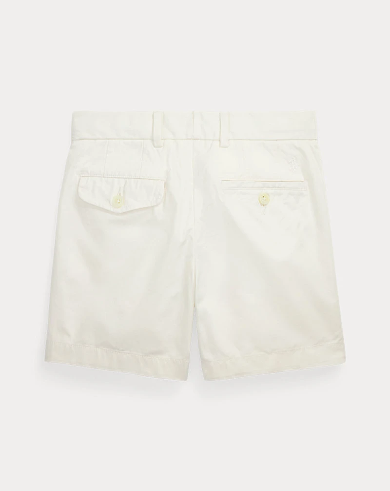 Pleated Cotton Twill Short