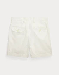 Pleated Cotton Twill Short