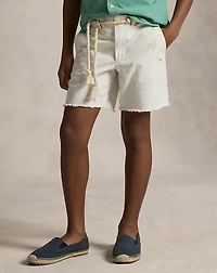 Distressed Cotton Chino Short