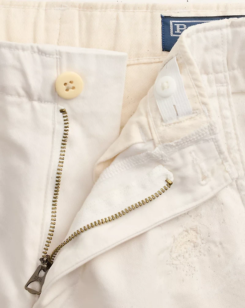 Distressed Cotton Chino Short