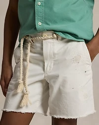 Distressed Cotton Chino Short