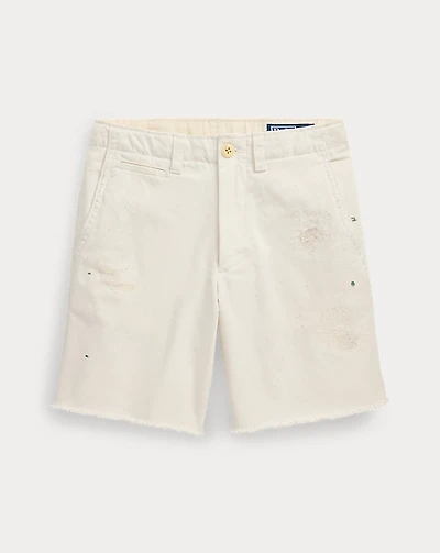 Distressed Cotton Chino Short
