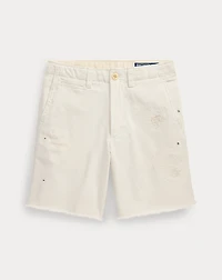 Distressed Cotton Chino Short