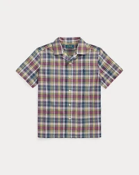 Plaid Cotton Camp Shirt