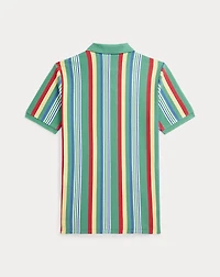 Striped Cotton Mesh Polo Shirt