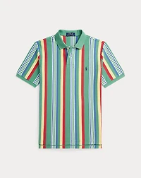 Striped Cotton Mesh Polo Shirt