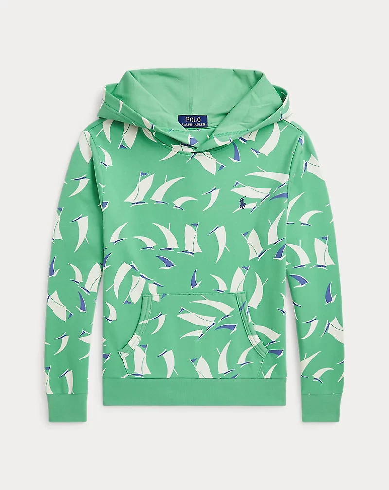 Sailboat-Print French Terry Hoodie