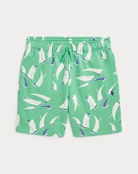 Sailboat-Print French Terry Short