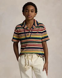 Striped Cotton Terry Polo Shirt