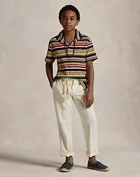 Striped Cotton Terry Polo Shirt
