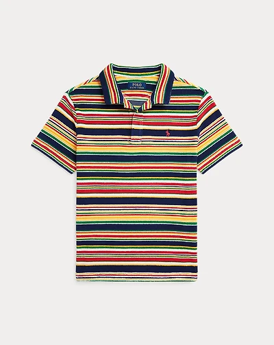 Striped Cotton Terry Polo Shirt