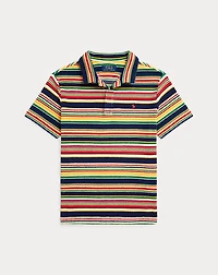 Striped Cotton Terry Polo Shirt