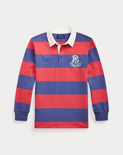 Crest Striped Cotton Rugby Shirt