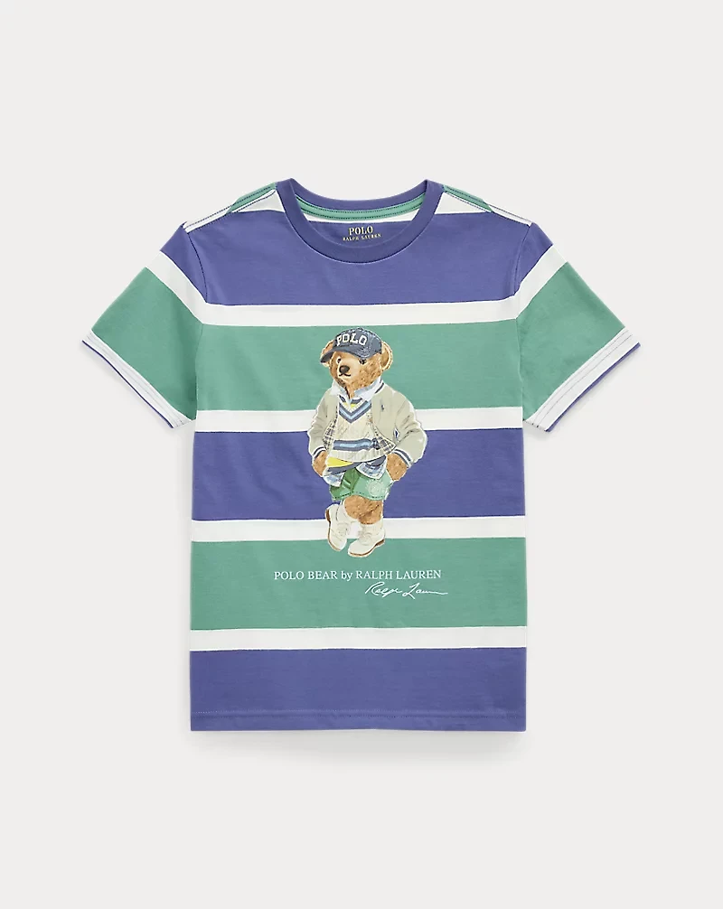 Polo Bear Striped Cotton Jersey Tee