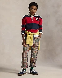 Patchwork Cotton Madras Pant