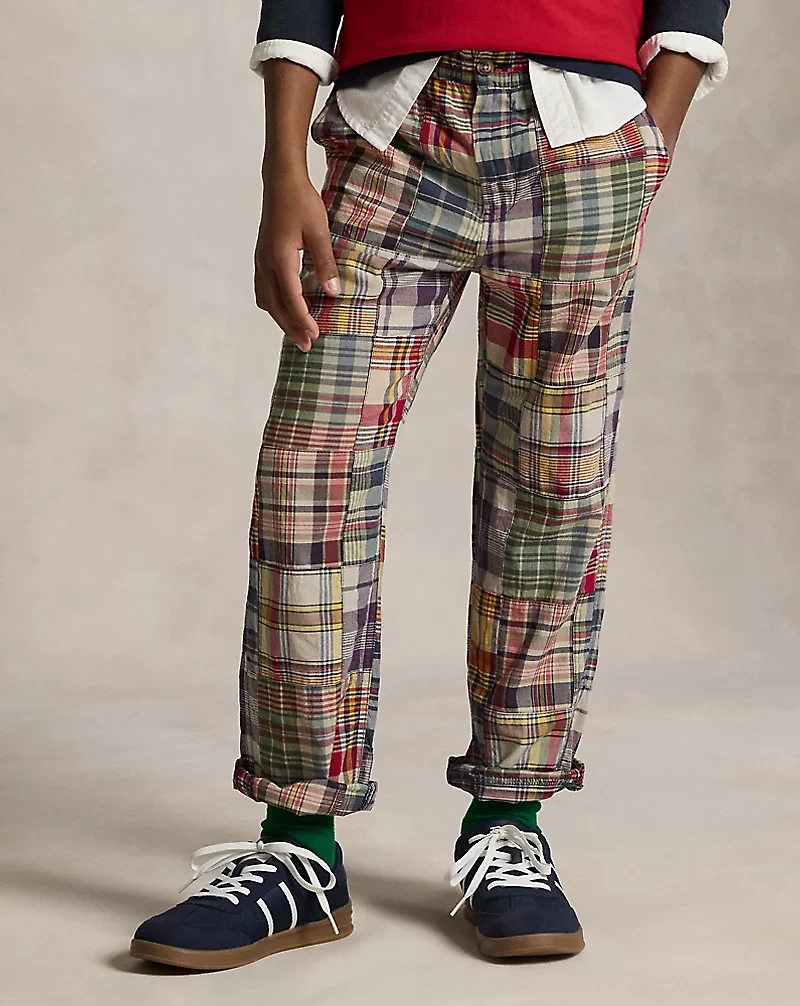 Patchwork Cotton Madras Pant
