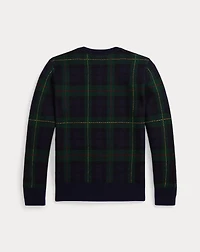Pony-Crest Plaid Wool Sweater