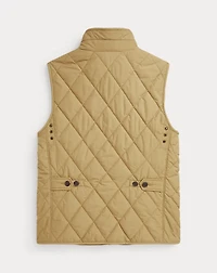 Corduroy-Trim Quilted Vest