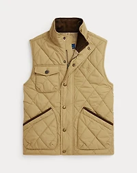 Corduroy-Trim Quilted Vest