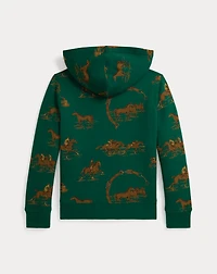 Equestrian-Print Fleece Hoodie