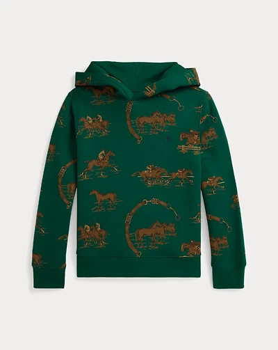 Equestrian-Print Fleece Hoodie