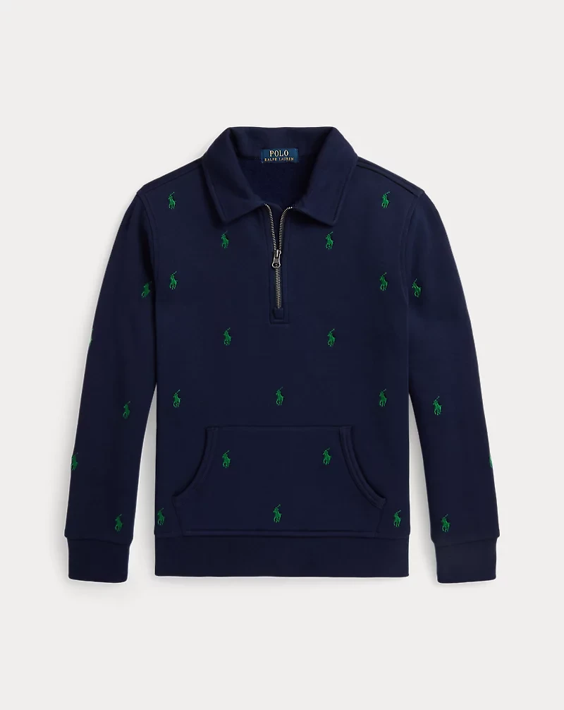 Polo Pony Fleece Collared Sweatshirt