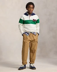 Logo Fleece Rugby Hoodie