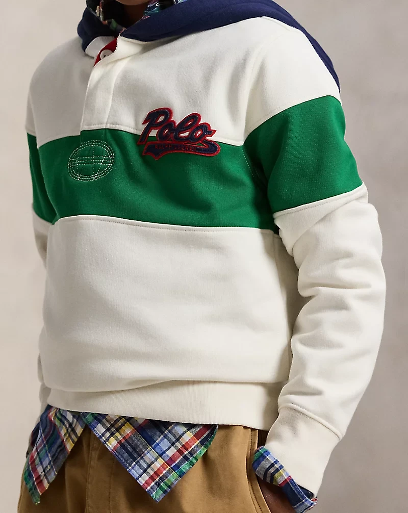 Logo Fleece Rugby Hoodie