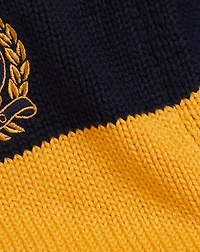 Embroidered Crest Cotton Rugby Scarf