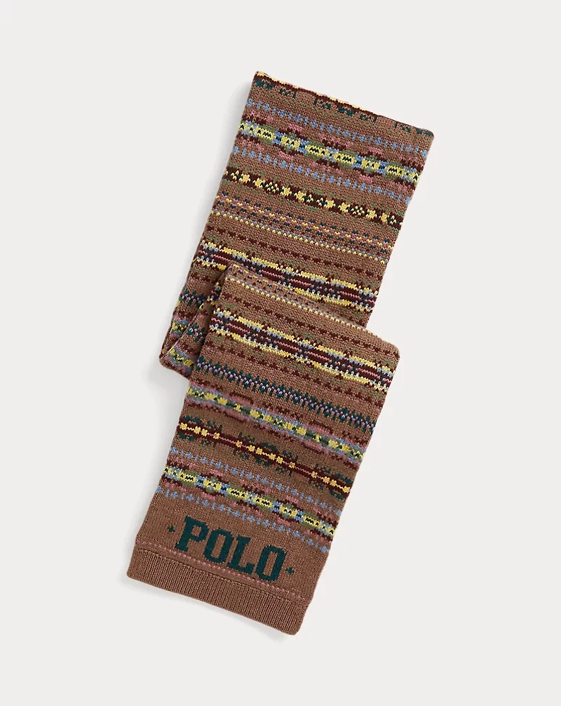 Fair Isle Wool-Cotton Scarf