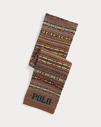 Fair Isle Wool-Cotton Scarf