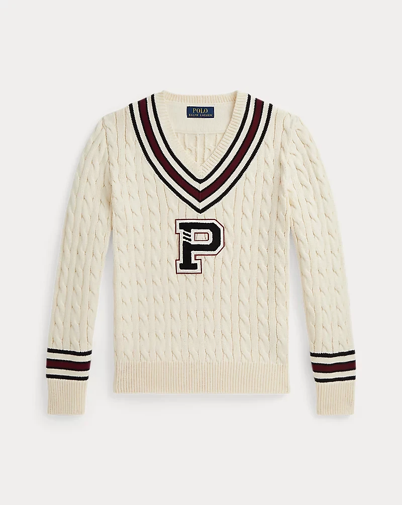 Cotton Cricket Letter Sweater