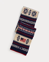 Flag Logo Wool-Cotton Scarf