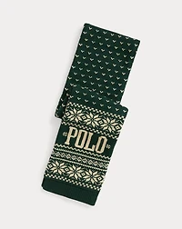 Reindeer Logo Cotton-Blend Scarf